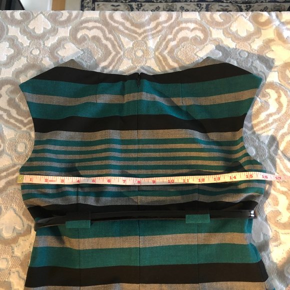 Calvin Klein midi shift Teal striped dress size 4 - Picture 4 of 9